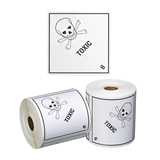 Dangerous Goods Label Roll Toxic 6.1 Printed White/Black, 99mm x 99mm, 500 Labels Roll